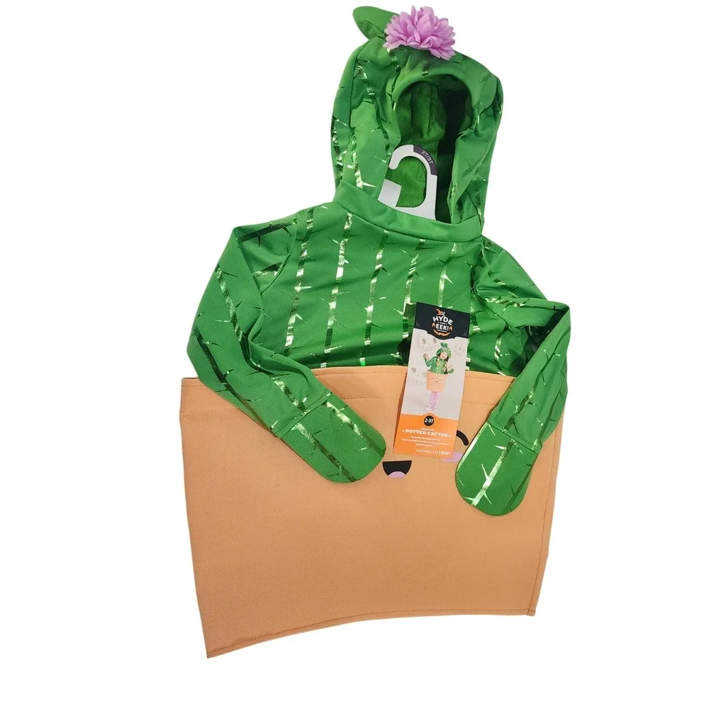 Hyde and EEK Boutique Toddler Potted Cactus Costume Green Tan Size 2T-3T NWT